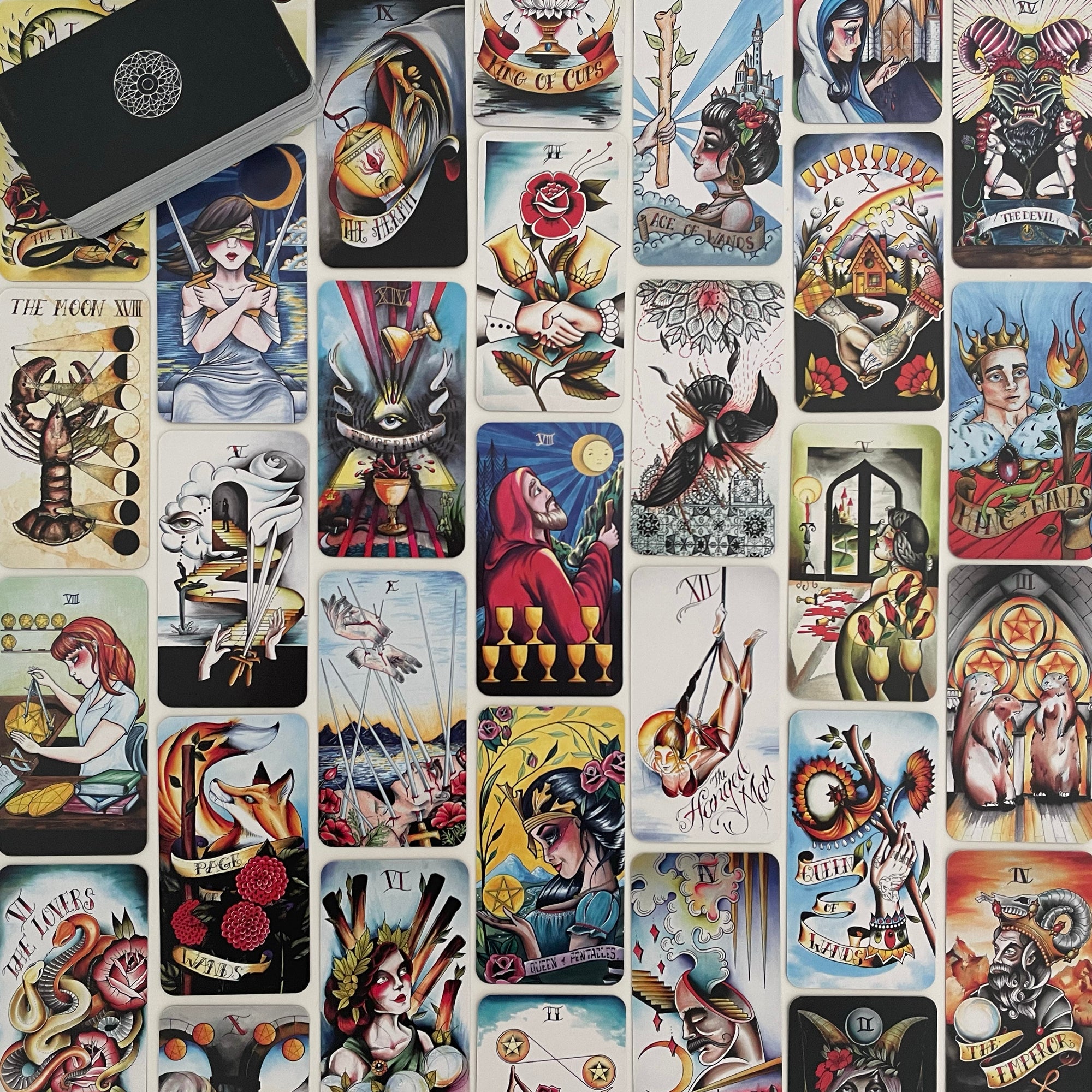 Eight Coins' Tattoo Tarot Borderless Miniature Edition