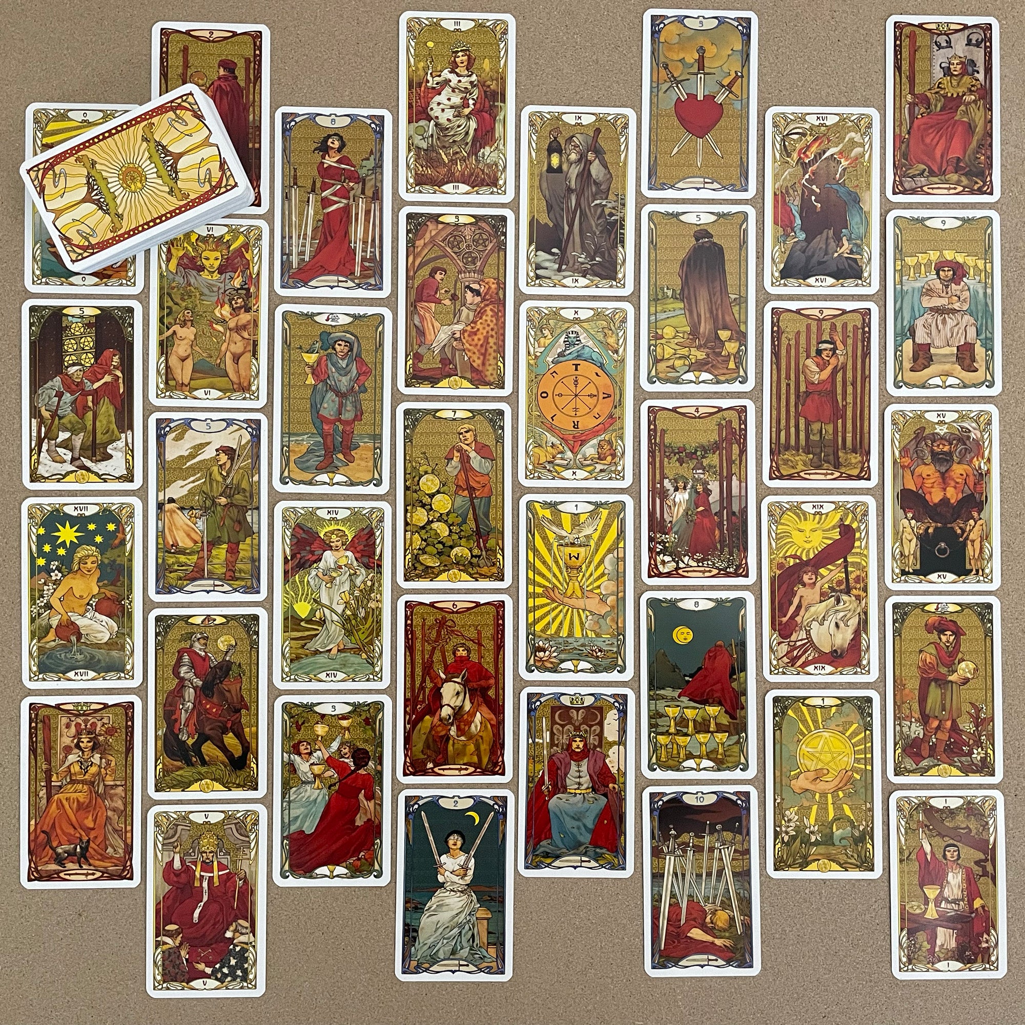 Golden Art Nouveau Tarot Mini