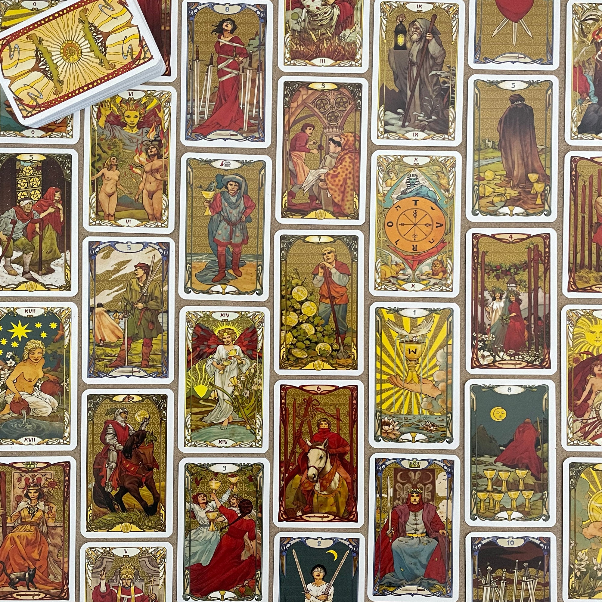 Golden Art Nouveau Tarot Mini