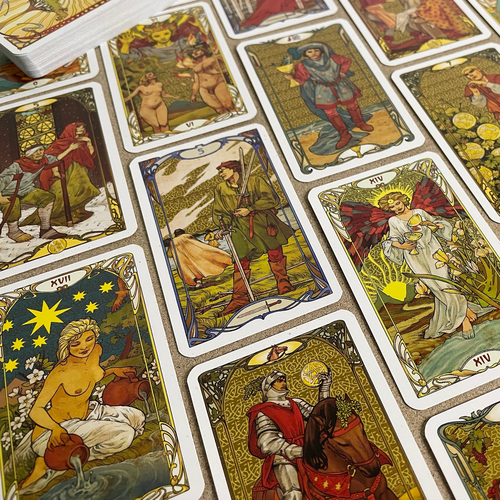 Golden Art Nouveau Tarot Mini