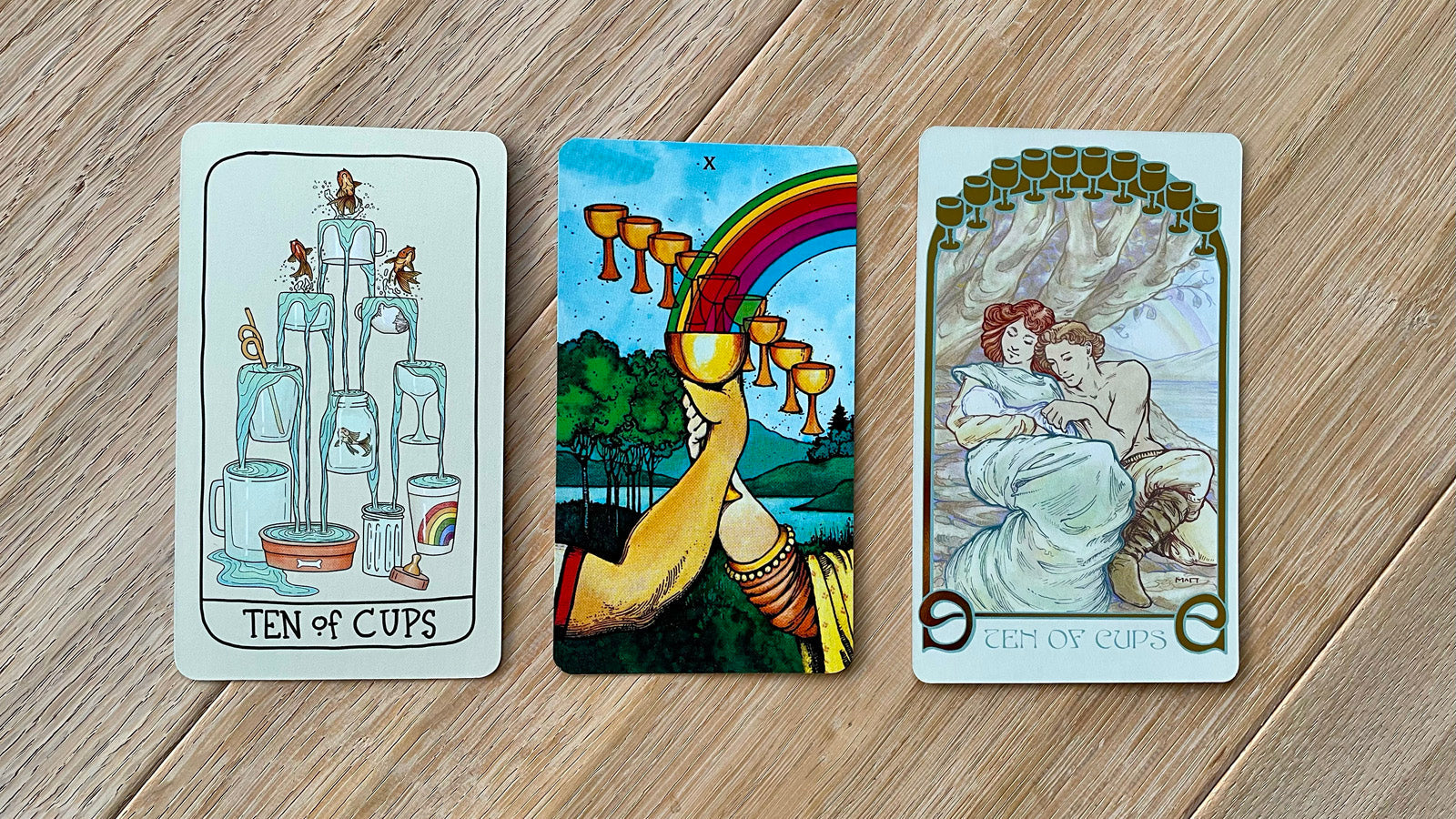 10 of Cups: Happiness, love & contentment.