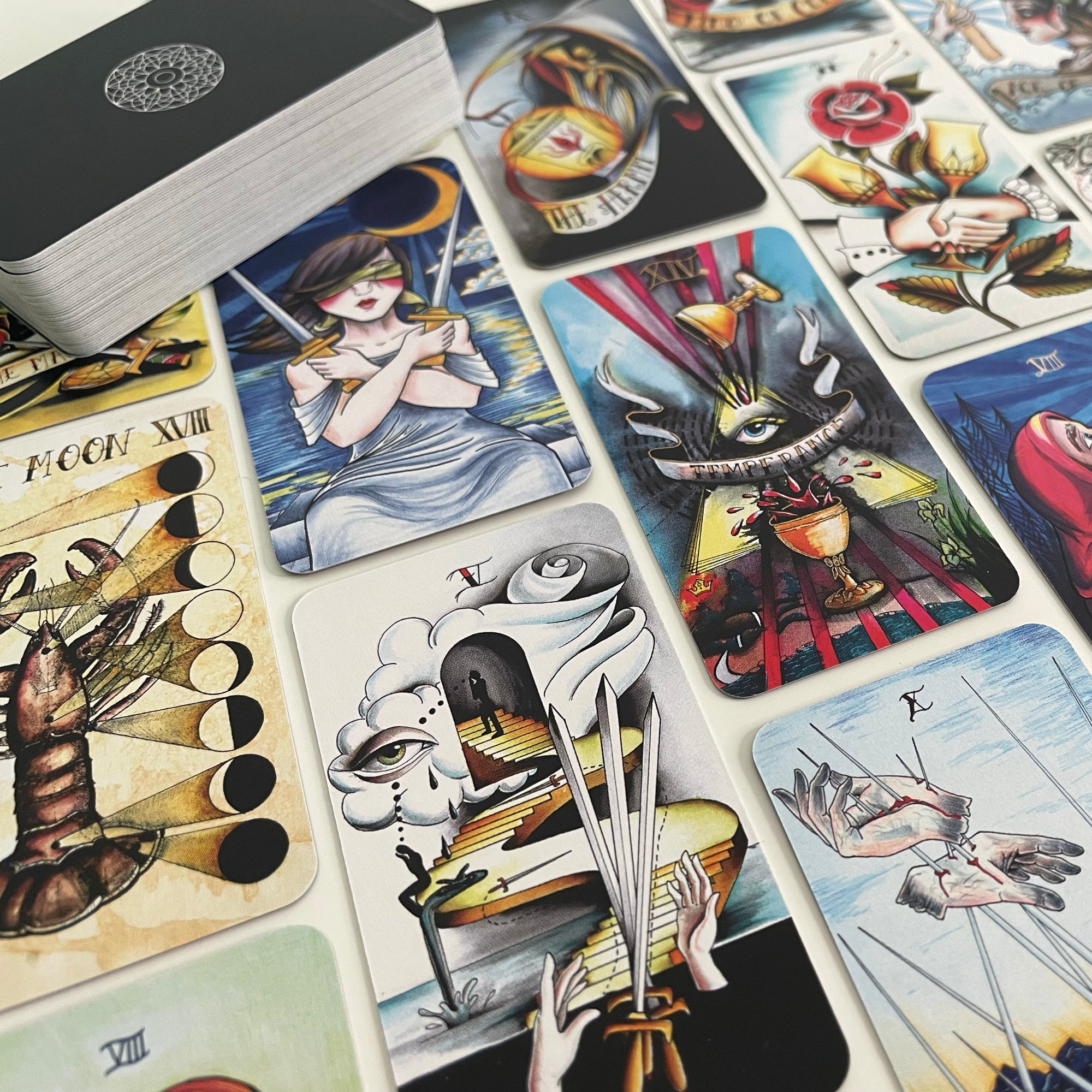 Eight Coins' Tattoo Tarot Borderless Miniature Edition
